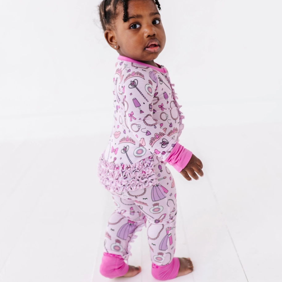 Sleeping Cutie Ruffle Convertible Footie - Kiki + Lulu