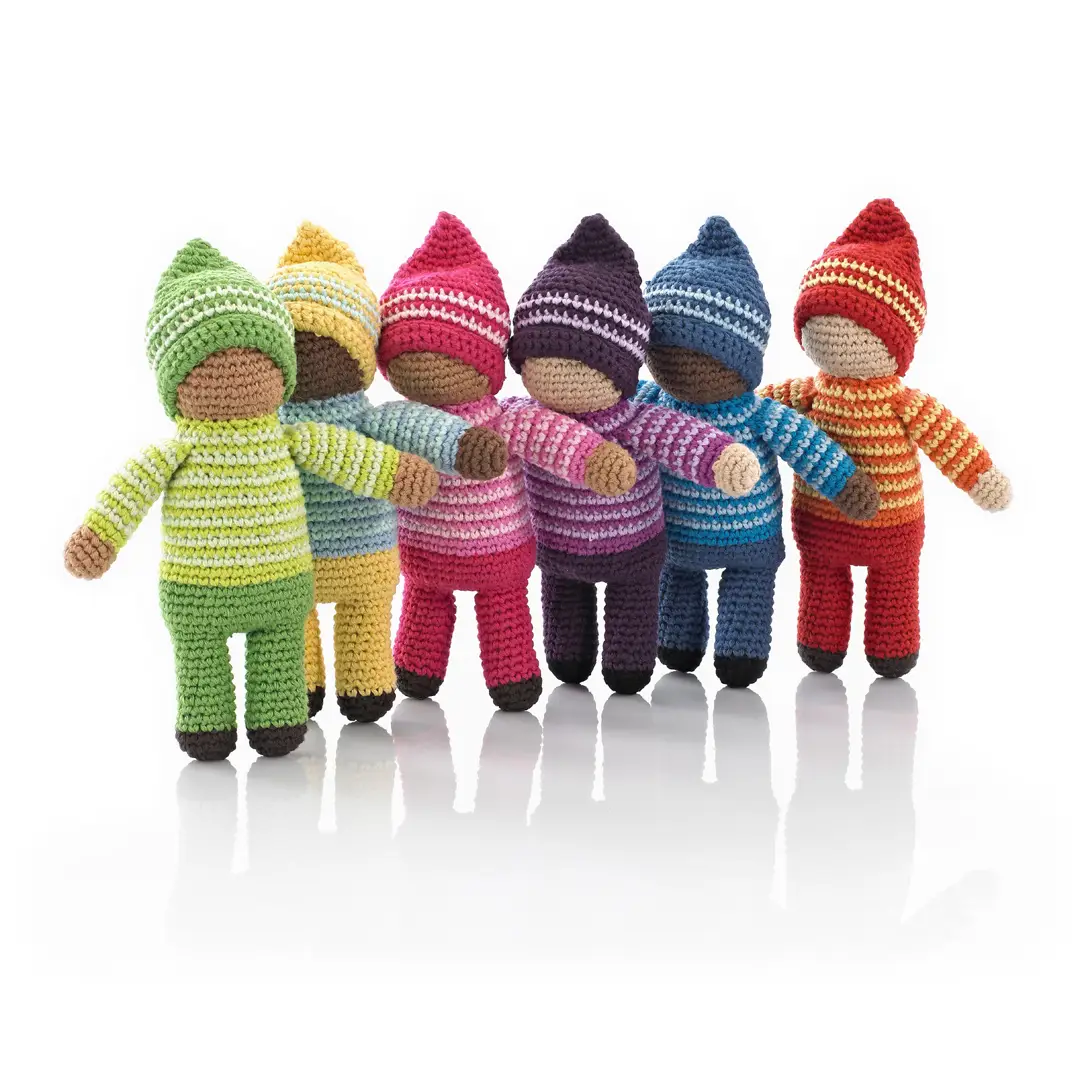 Rose Pixie Rattle Doll - Pebble