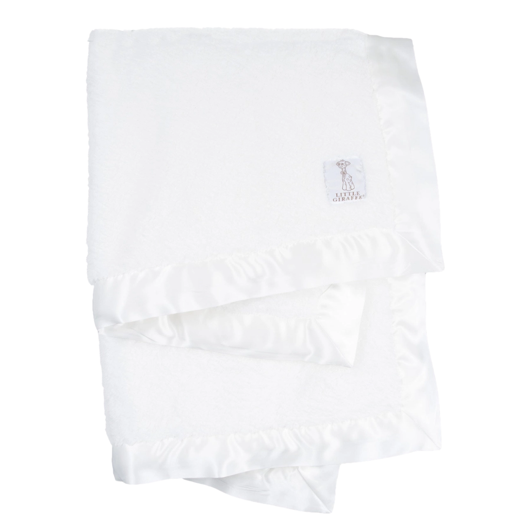 White Chenille Baby Blanket - Little Giraffe