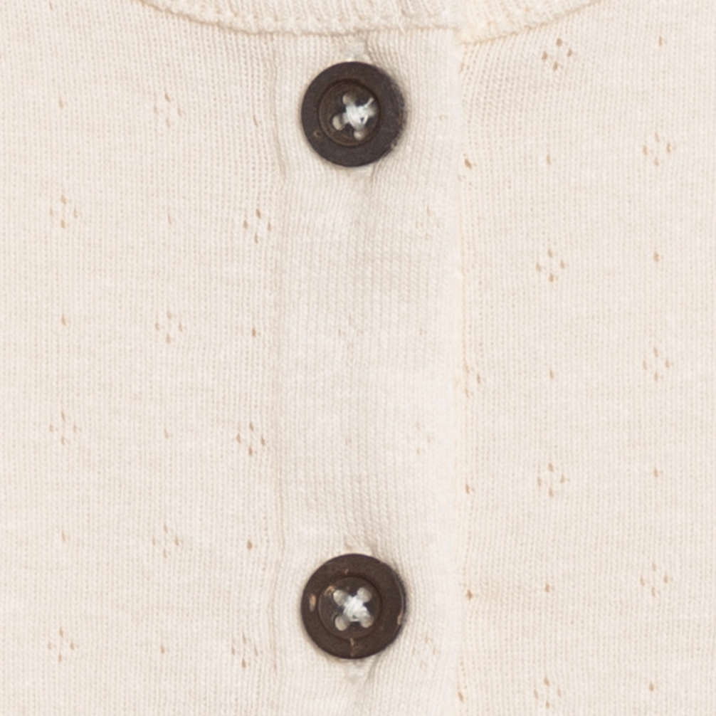 Ivory Clara Pointelle Button Down Cardigan - Kendi by Colored Organics