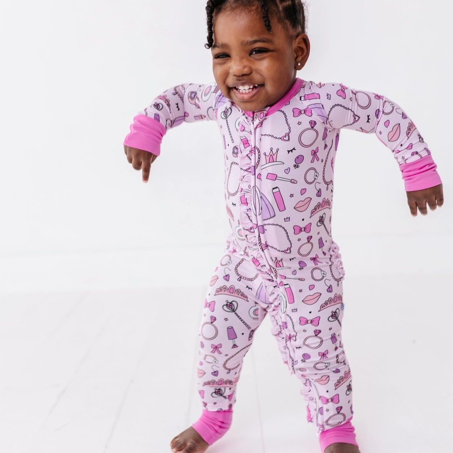 Sleeping Cutie Ruffle Convertible Footie - Kiki + Lulu