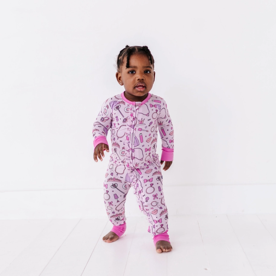 Sleeping Cutie Ruffle Convertible Footie - Kiki + Lulu
