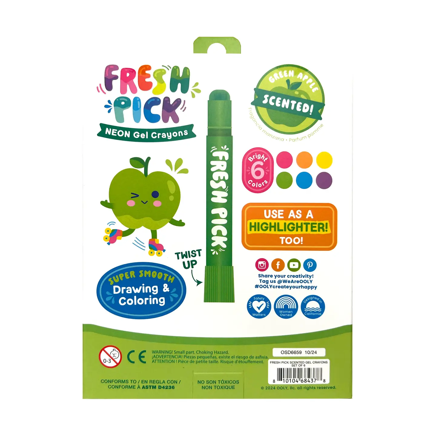Fresh Pick Apple Scented Gel Crayons - OOLY