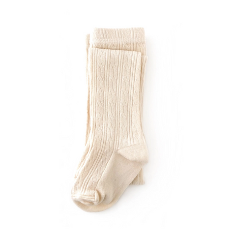 Vanilla Cable Knit Tights - Little Stocking Co.