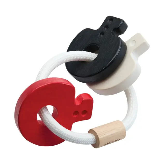 Contrasting Baby Key Rattle - Plan Toys