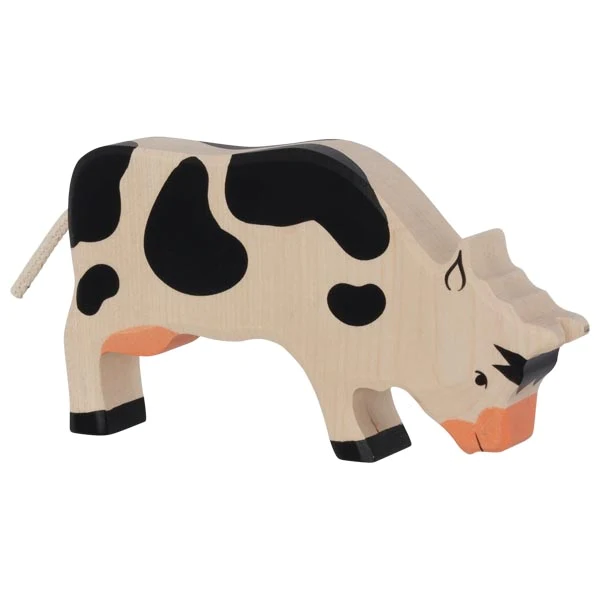 Black Grazing Cow - Holtztiger