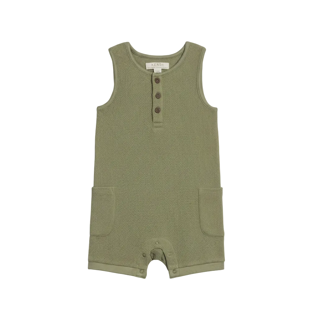 Fern Percy Waffle Romper - Kendi