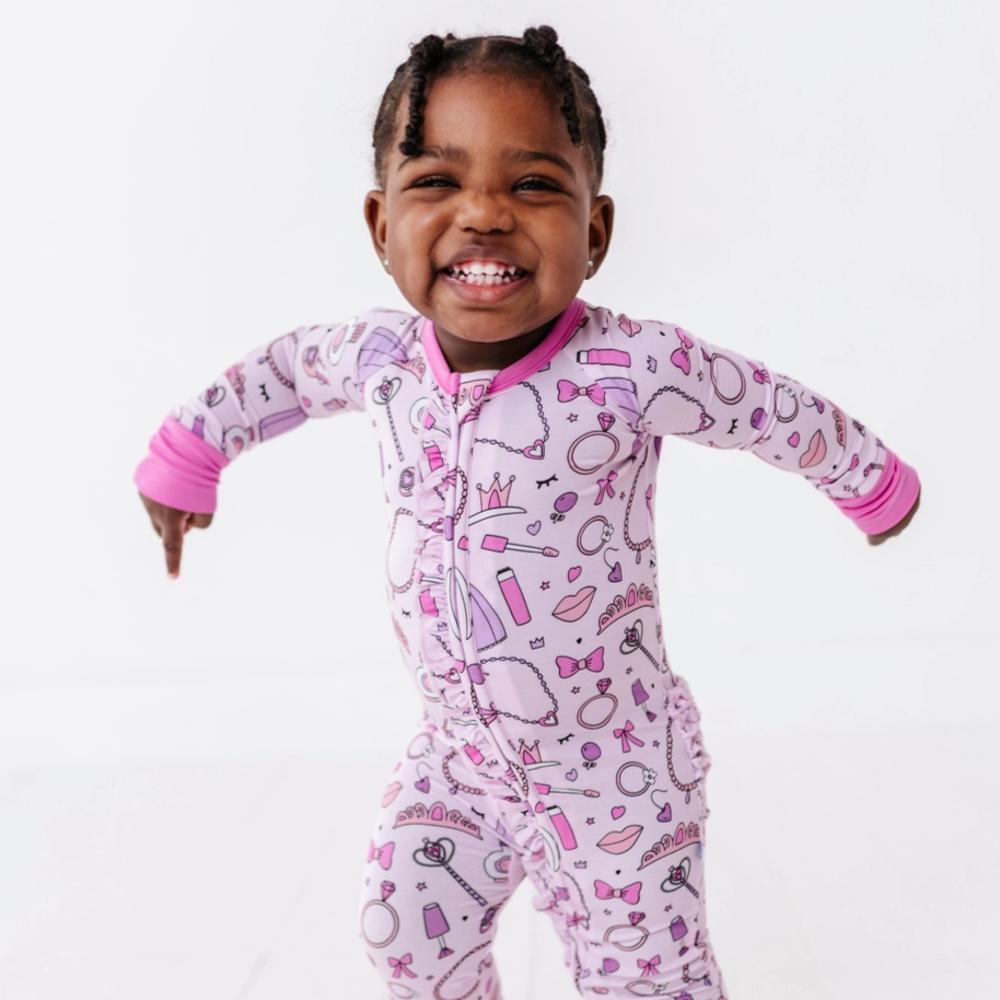 Sleeping Cutie Ruffle Convertible Footie - Kiki + Lulu