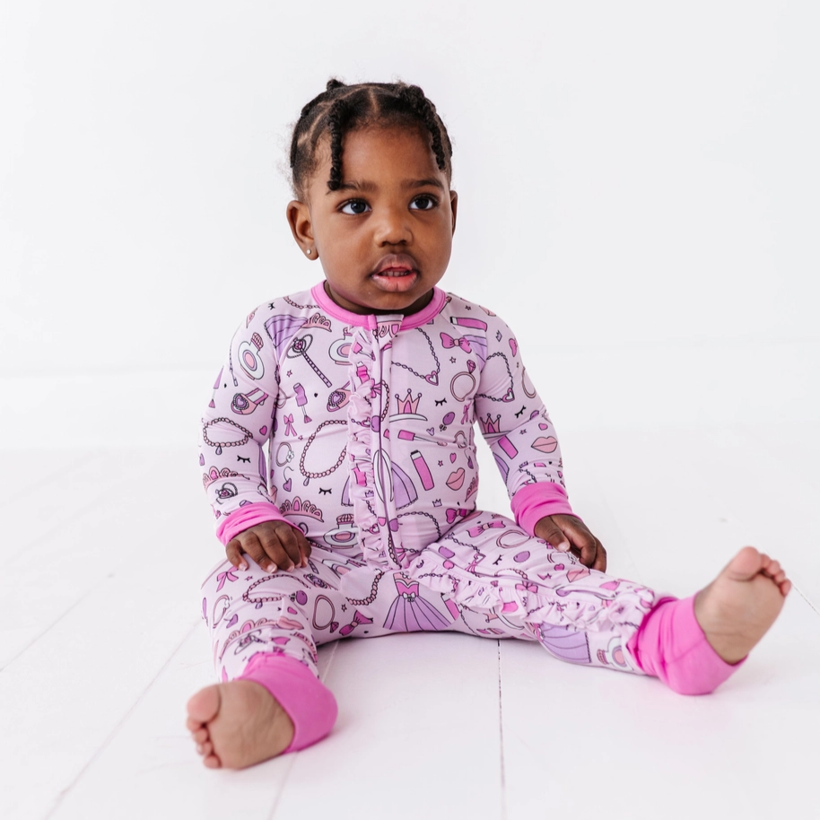 Sleeping Cutie Ruffle Convertible Footie - Kiki + Lulu