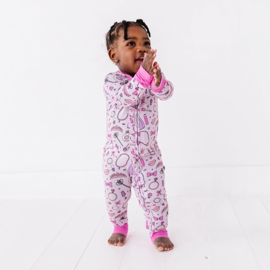 Sleeping Cutie Ruffle Convertible Footie - Kiki + Lulu