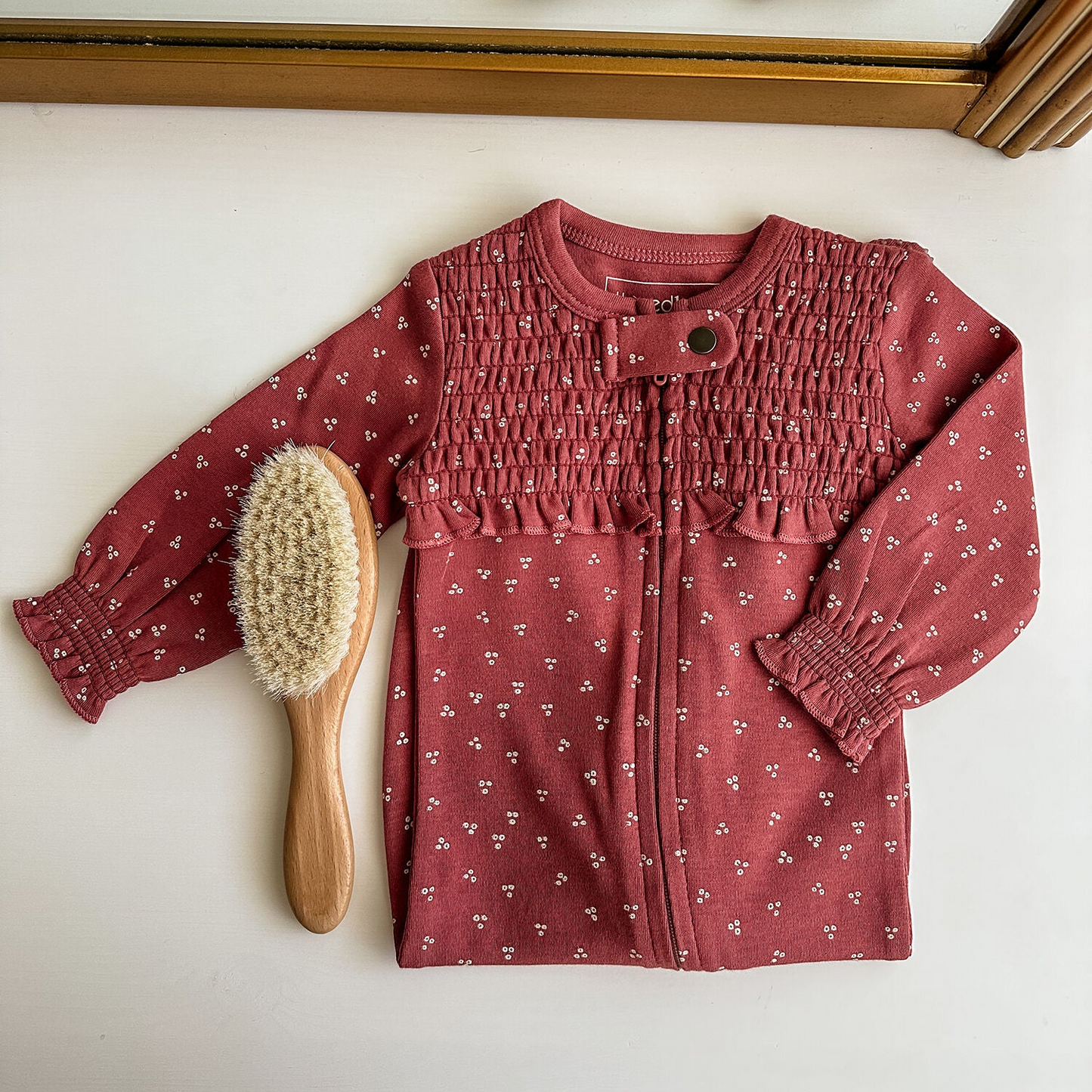 Appleberry Dots Smocked Footie - L'ovedbaby