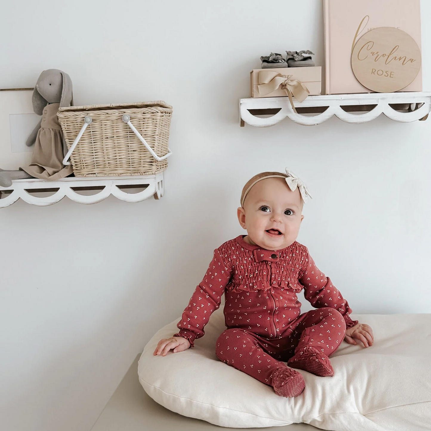 Appleberry Dots Smocked Footie - L'ovedbaby