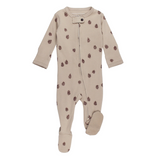 Oatmeal Pinecone Zipper Footie - L'ovedbaby