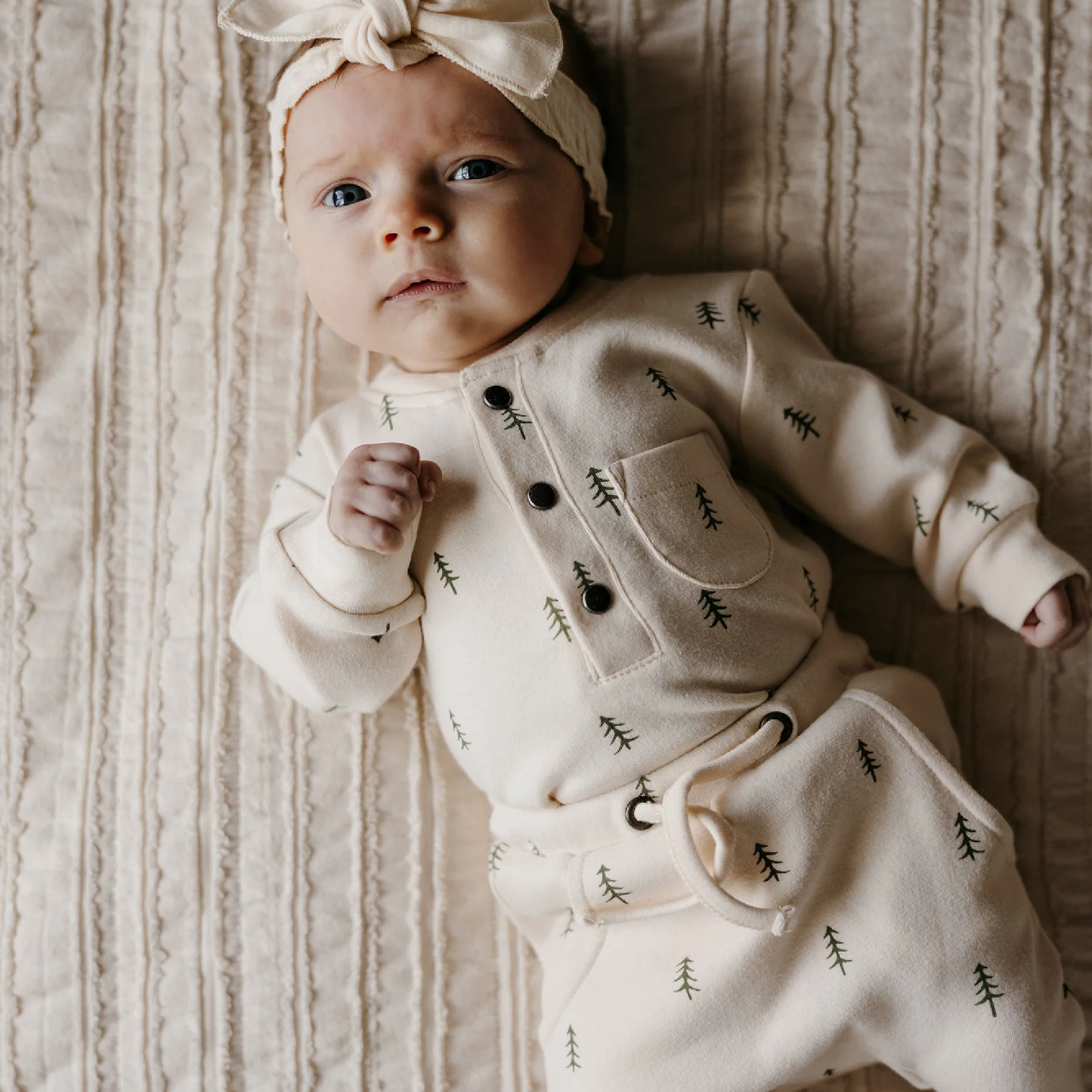 Buttercream Tree Henley & Jogger Set - L'ovedbaby