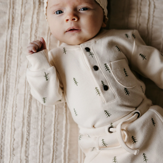 Buttercream Tree Henley & Jogger Set - L'ovedbaby