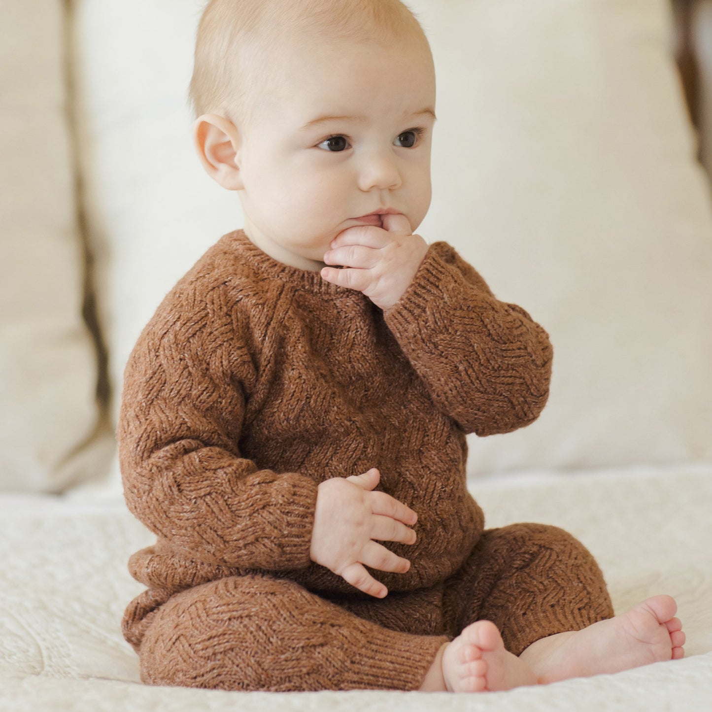 Heathered Cedar Knit Sweater - Quincy Mae