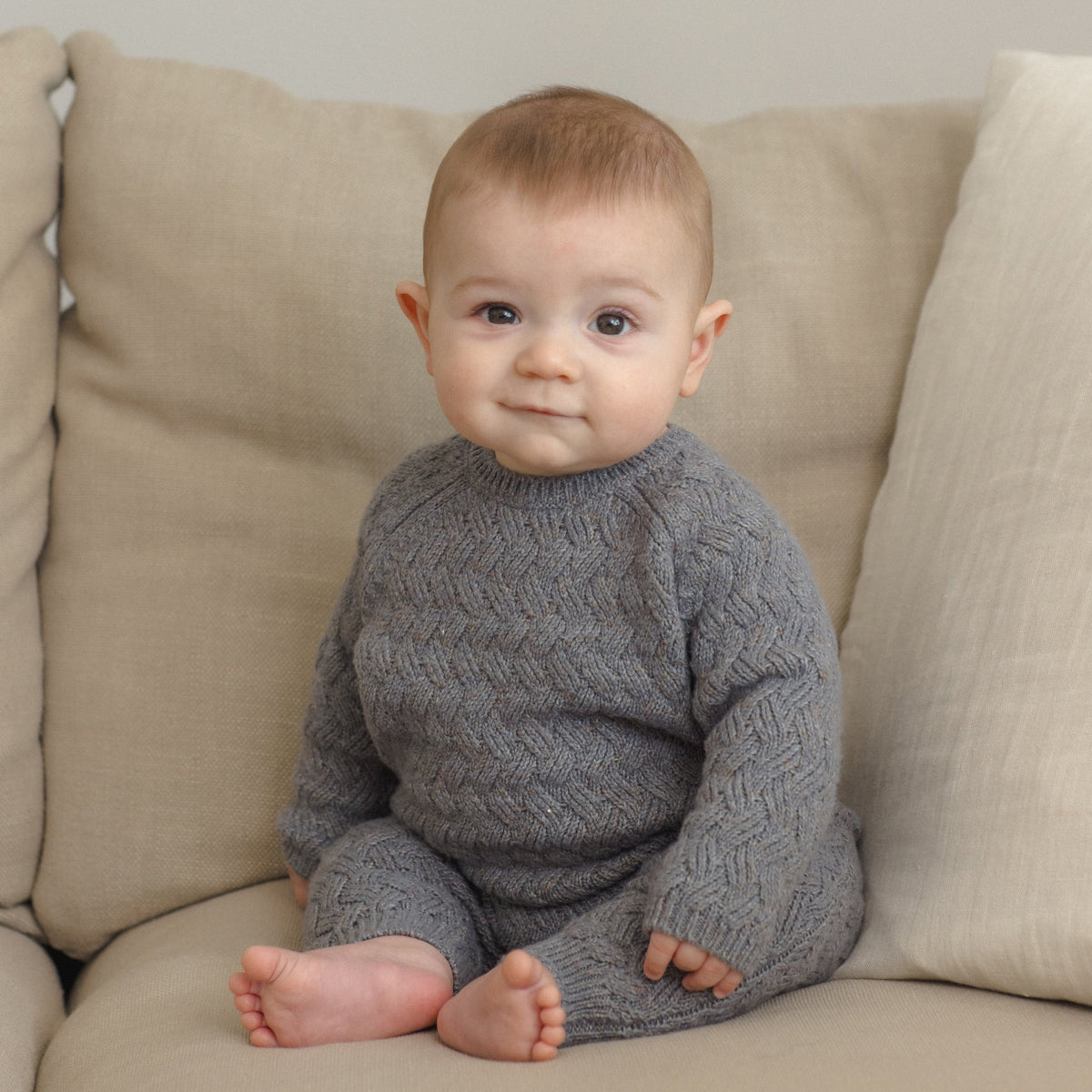 Heathered Slate Knit Pant - Quincy Mae
