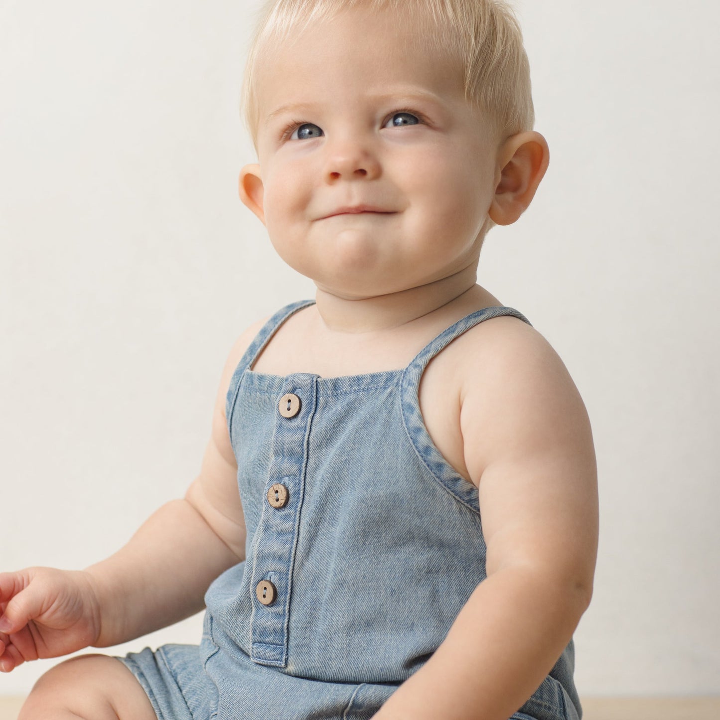 Chambray Oakley Romper - Quincy Mae