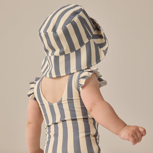 Ocean Retro Stripe Bucket Hat - Quincy Mae