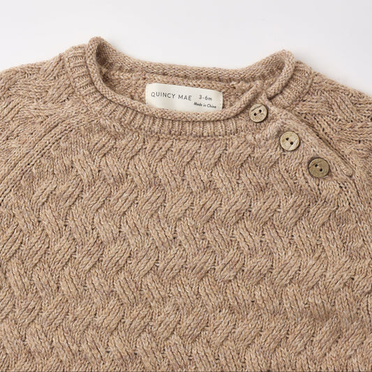 Heather Almond Knit Jumpsuit - Quincy Mae