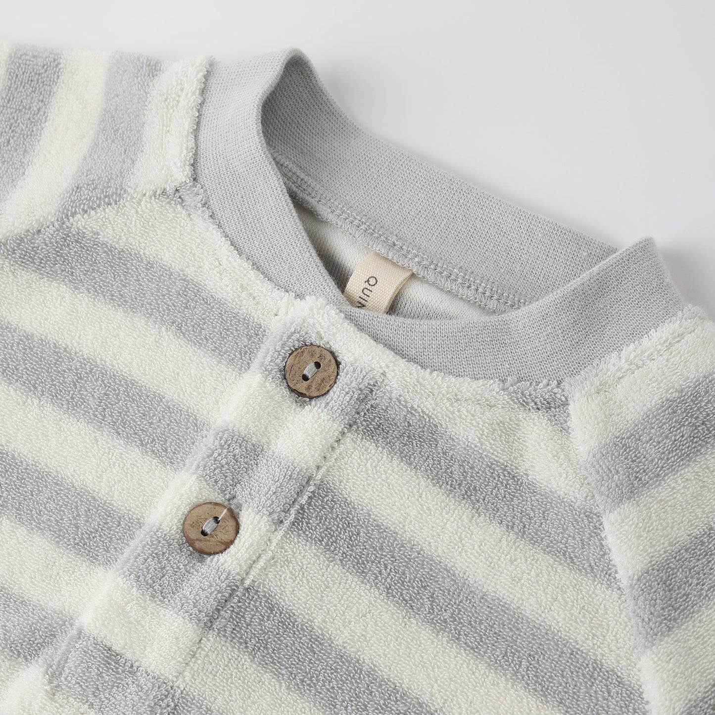 Sky Stripe Terry Henley Romper - Quincy Mae