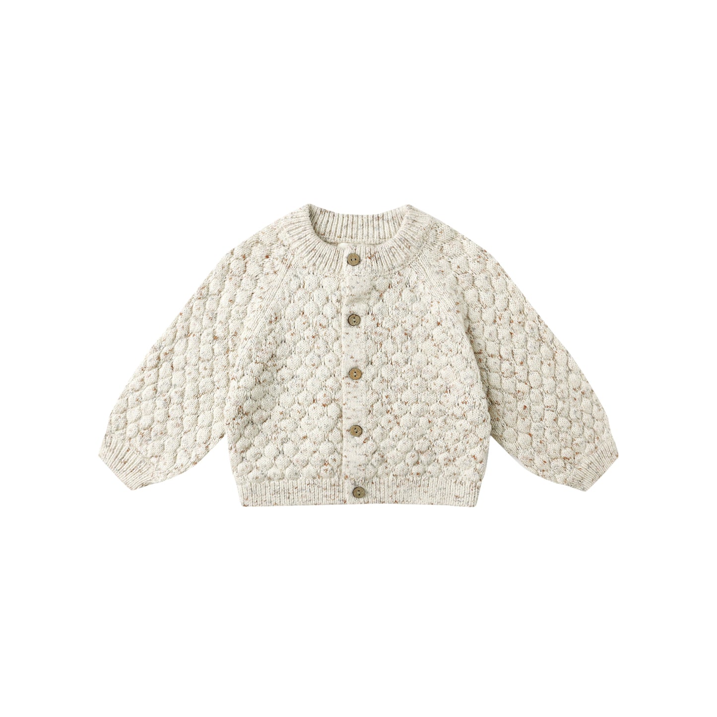 Natural Confetti Bubble Knit Cardigan- Quincy Mae