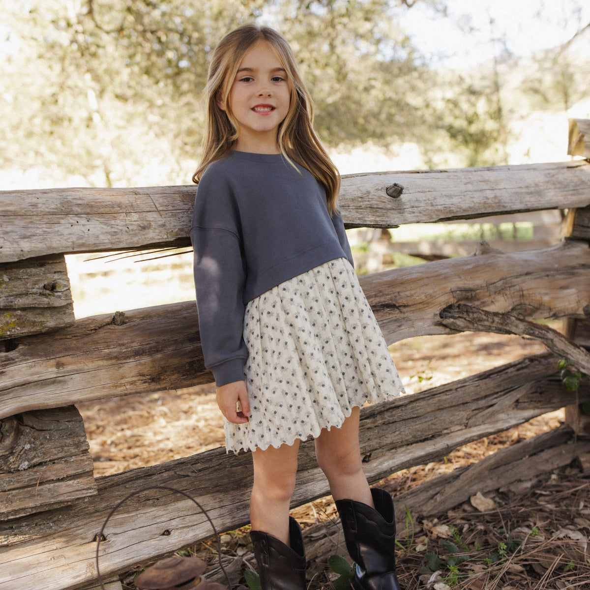 Vintage Fleur Sweatshirt Dress - Rylee + Cru