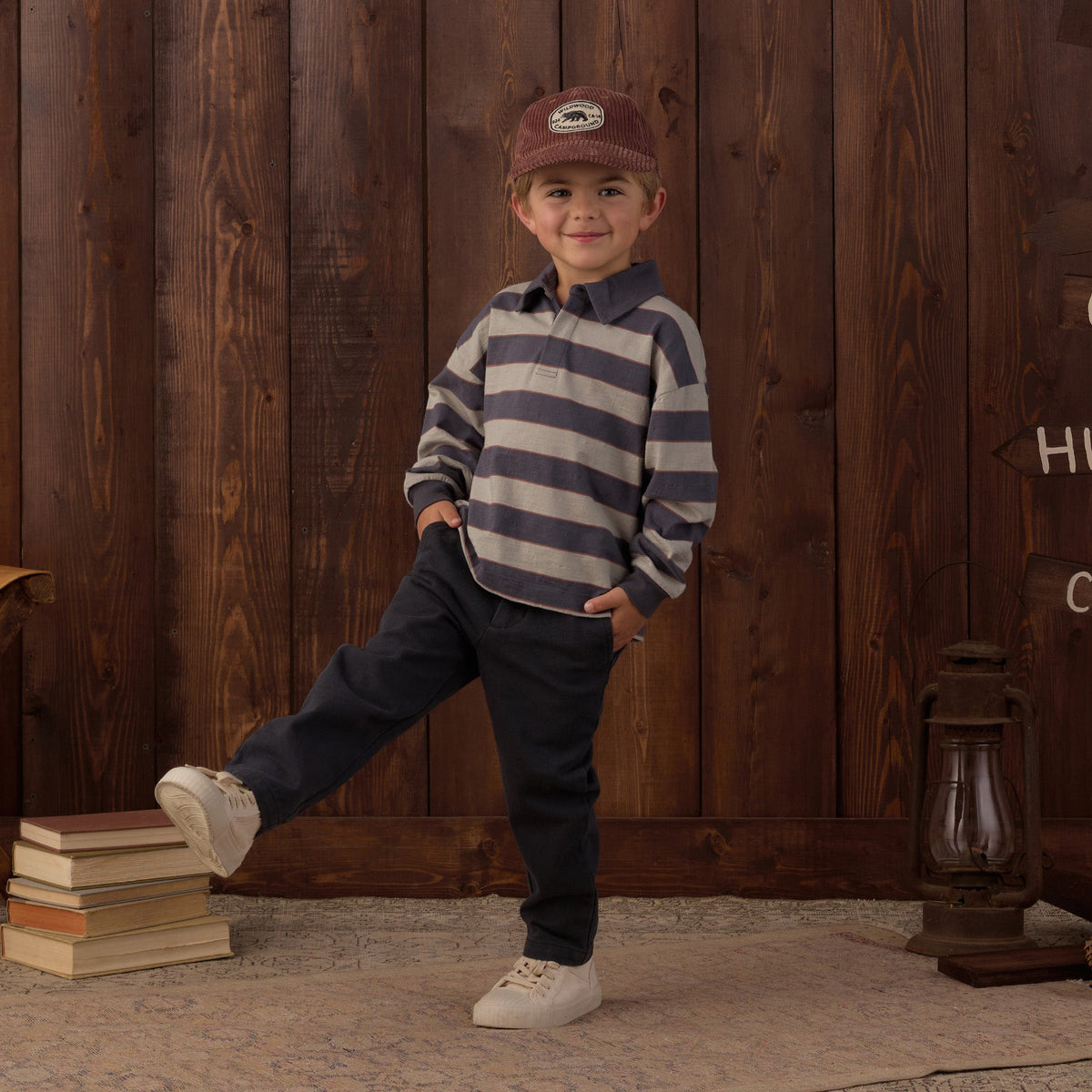Sage Stripe Rugby Polo - Rylee + Cru