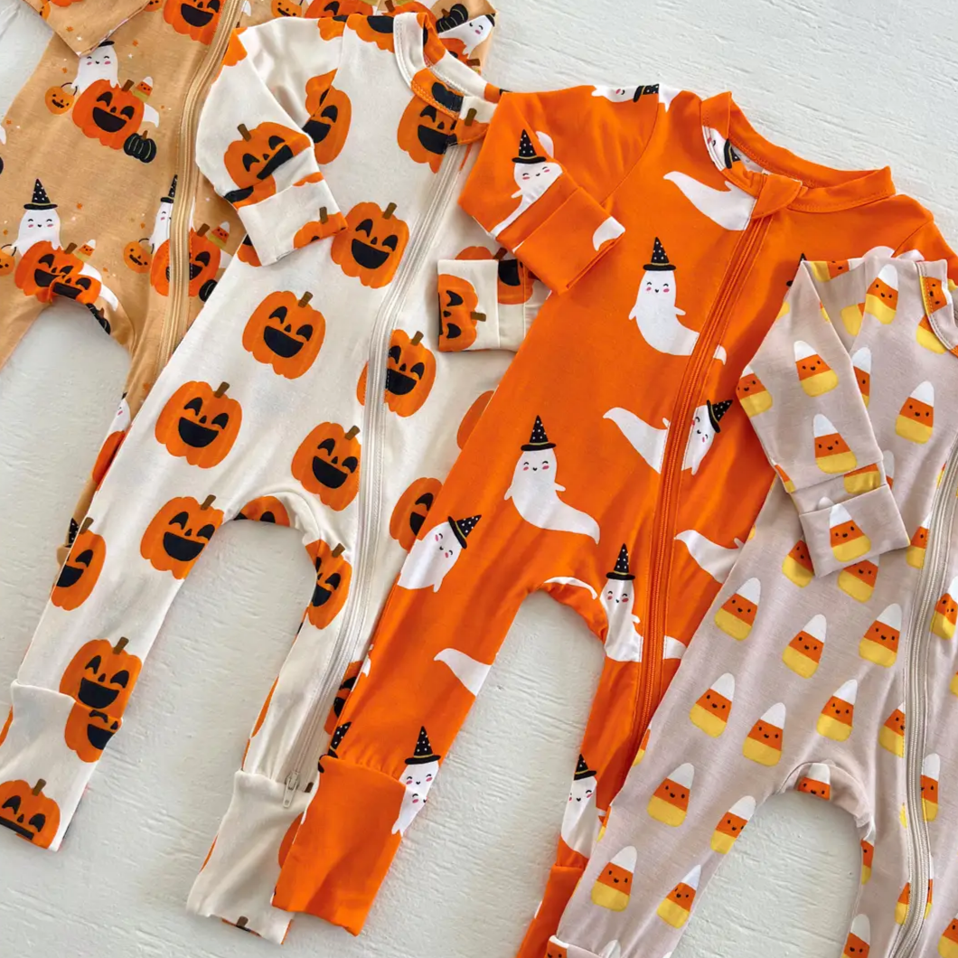 Jack O'Lantern Convertible Romper - Spearmint