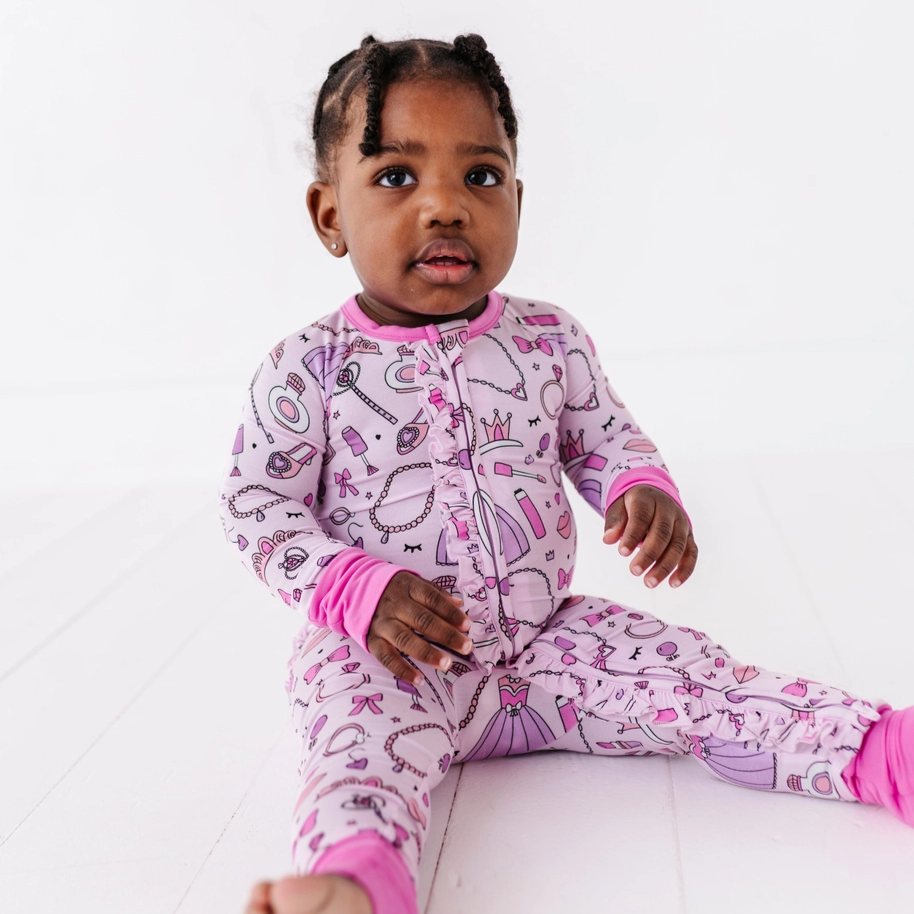 Sleeping Cutie Ruffle Convertible Footie - Kiki + Lulu