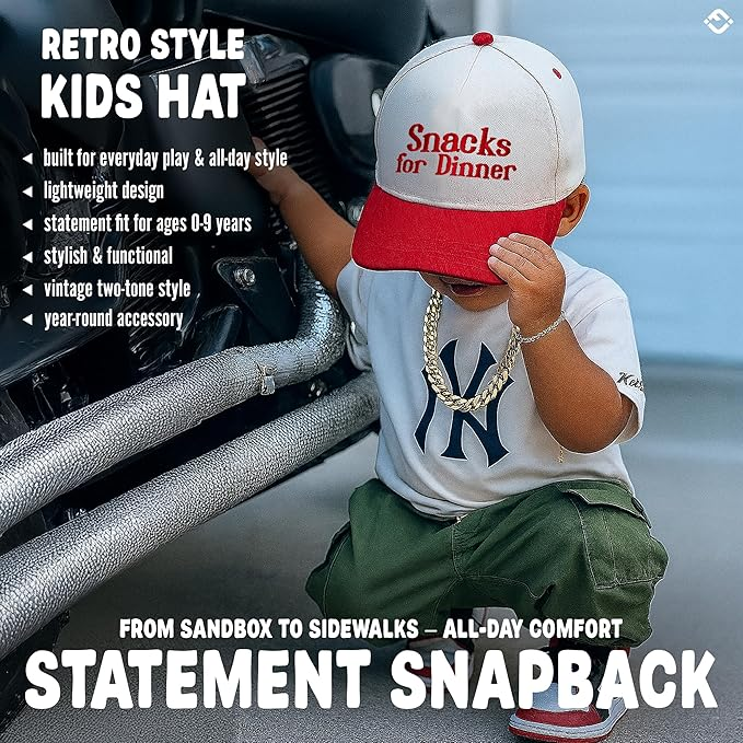 Snacks For Dinner Two Tone Vintage Cap - Funky Junque