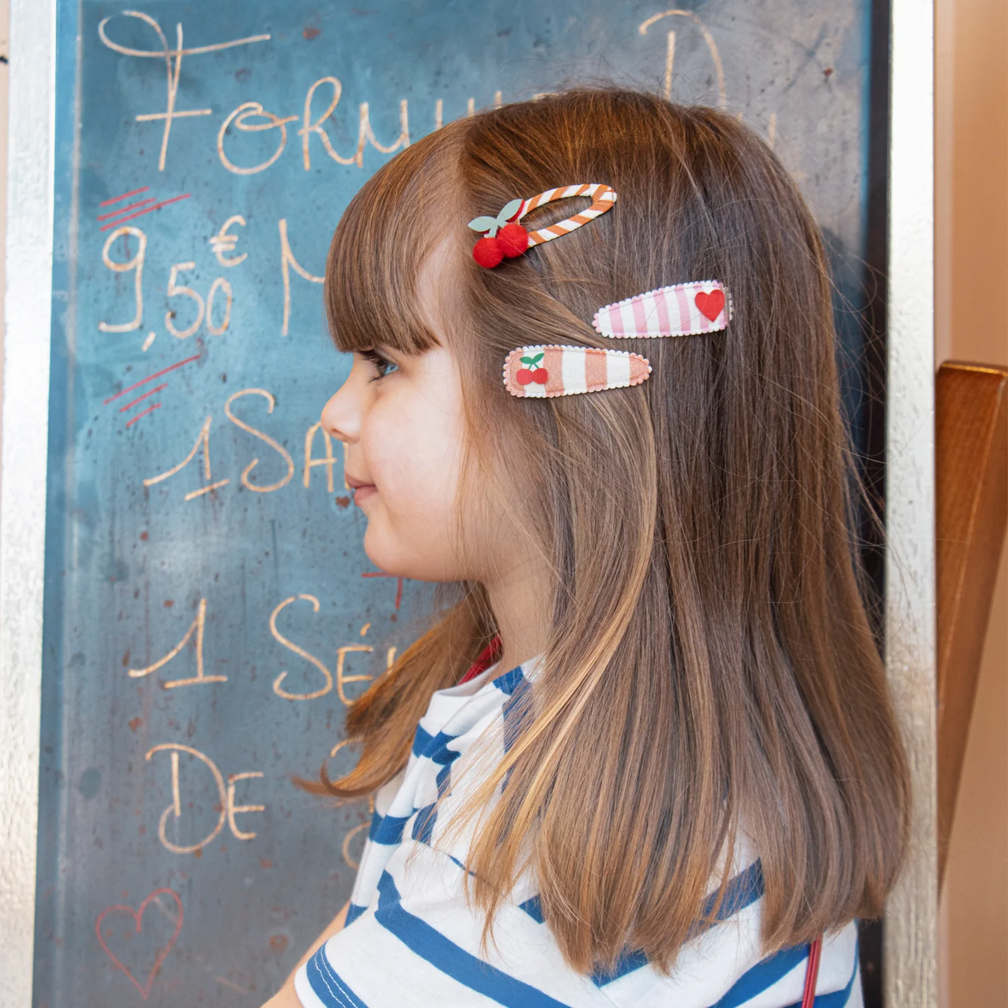 Stripy Cherry Clips - Rockahula