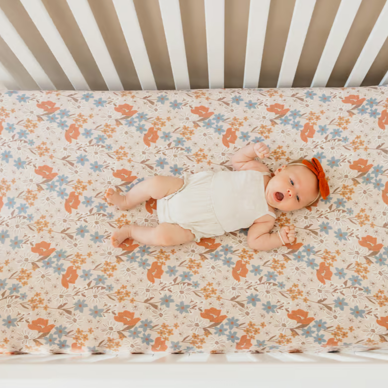 Eden Fitted Crib Sheet - Copper Pearl