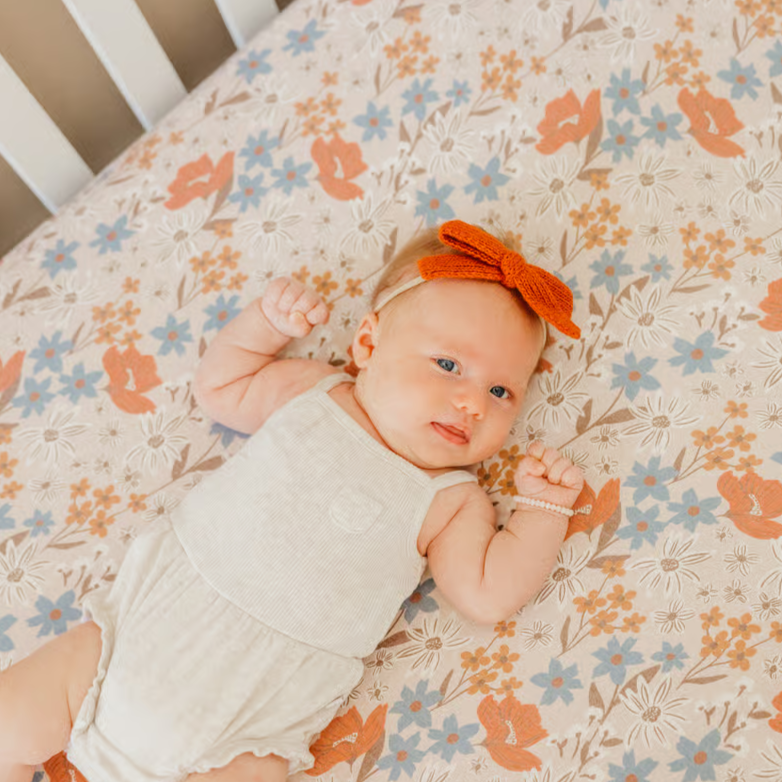 Eden Fitted Crib Sheet - Copper Pearl