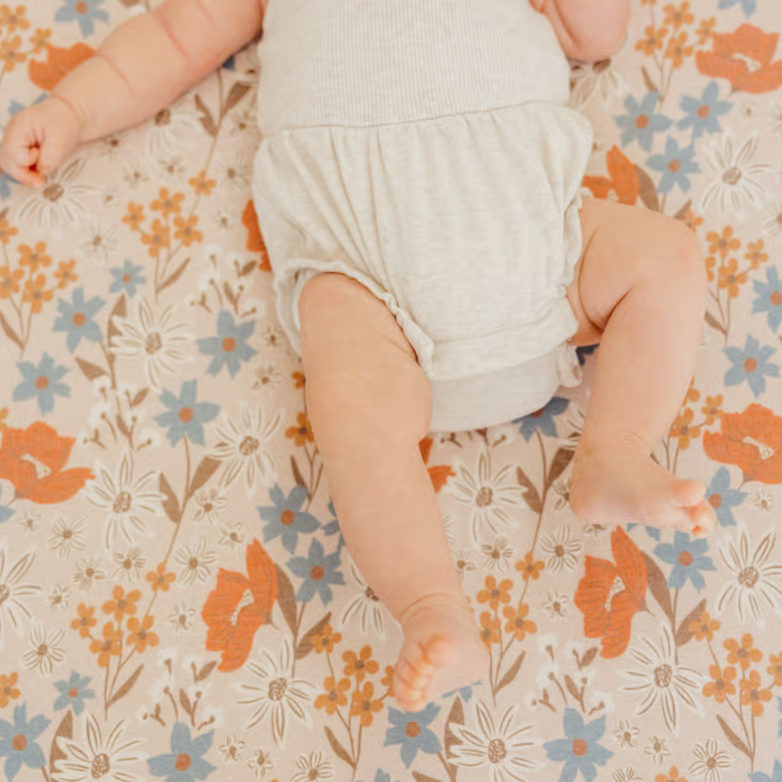 Eden Fitted Crib Sheet - Copper Pearl