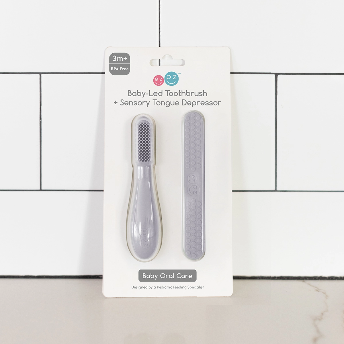 Pewter Toothbrush & Tongue Depressor - ezpz
