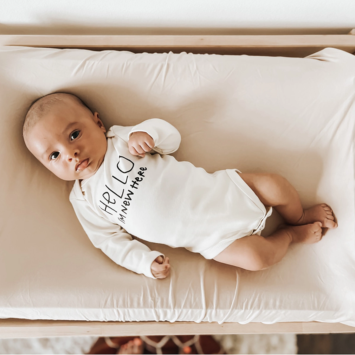 Hello I'm New Here Long Sleeve Bodysuit - Tenth & Pine