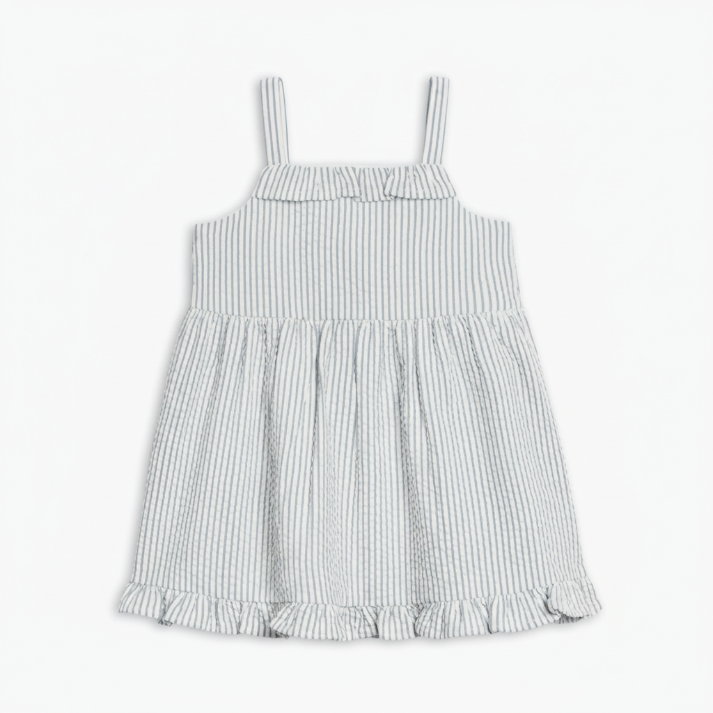 Sea Shore Stripe Juliette Seersucker Dress - Kendi