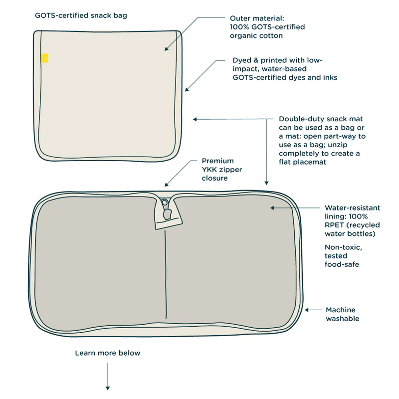 Orange Snack Zip Snack Mat - Fluf