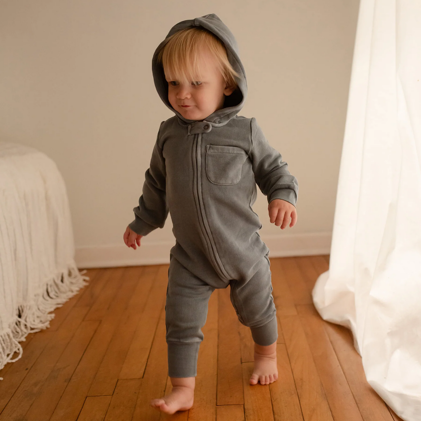 Moonstone Cozy Zip Romper - L'ovedbaby