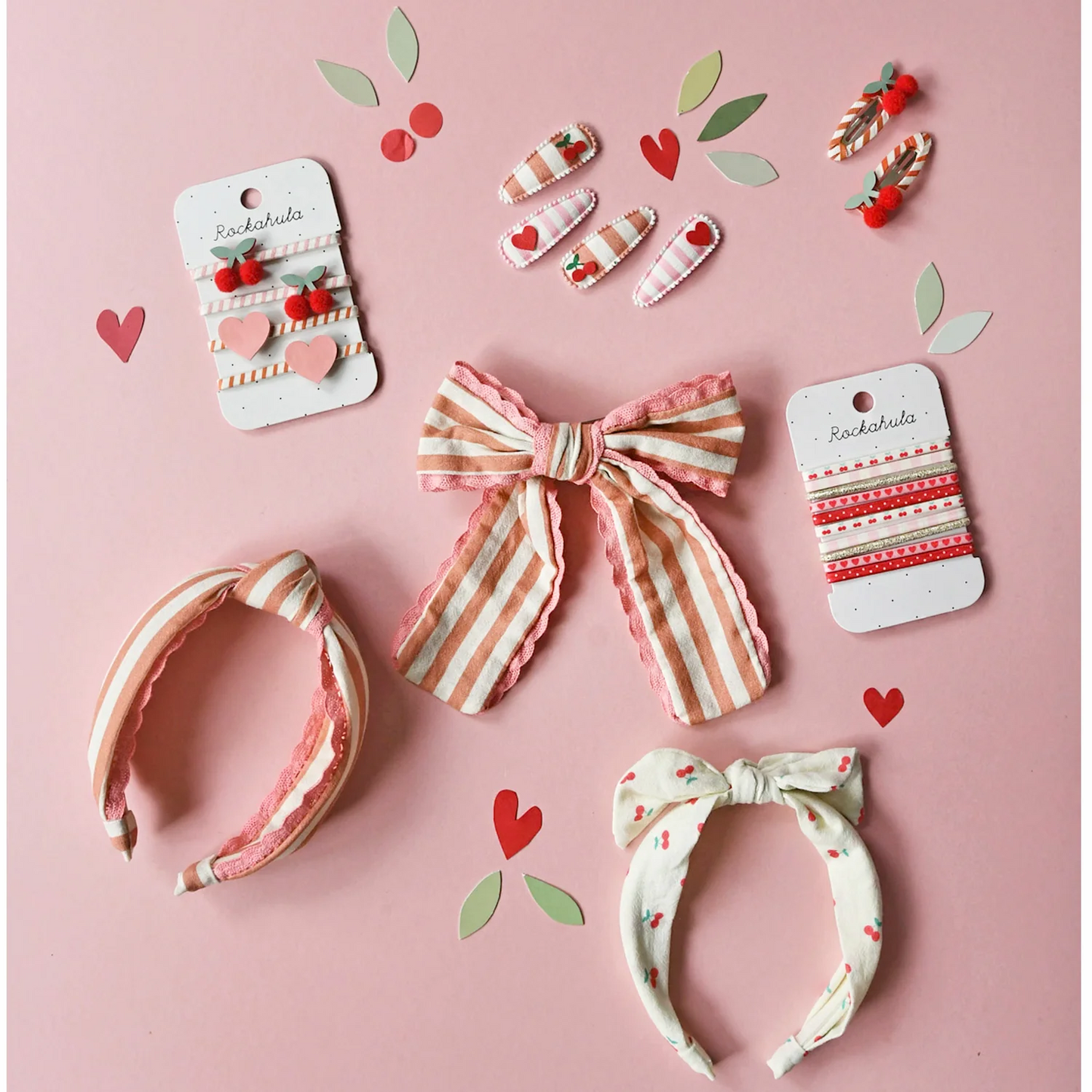 Stripy Cherry Clips - Rockahula