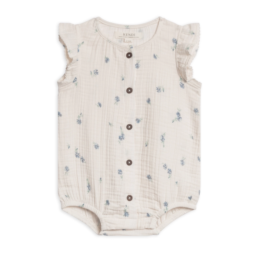 Elena Floral Coco Button Bubble Romper - Kendi