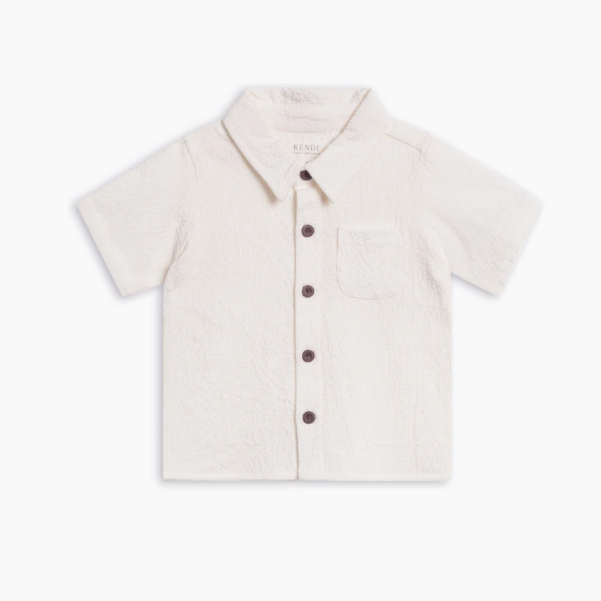 Coconut Landon Seersucker Button Down - Kendi