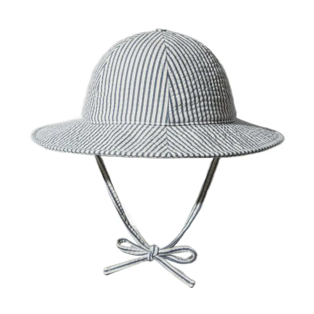 Sea Shore Stripe Seersucker Sun Hat - Kendi