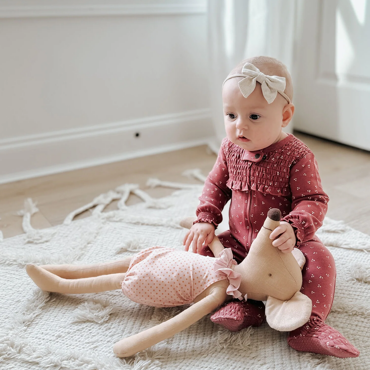 Appleberry Dots Smocked Footie - L'ovedbaby