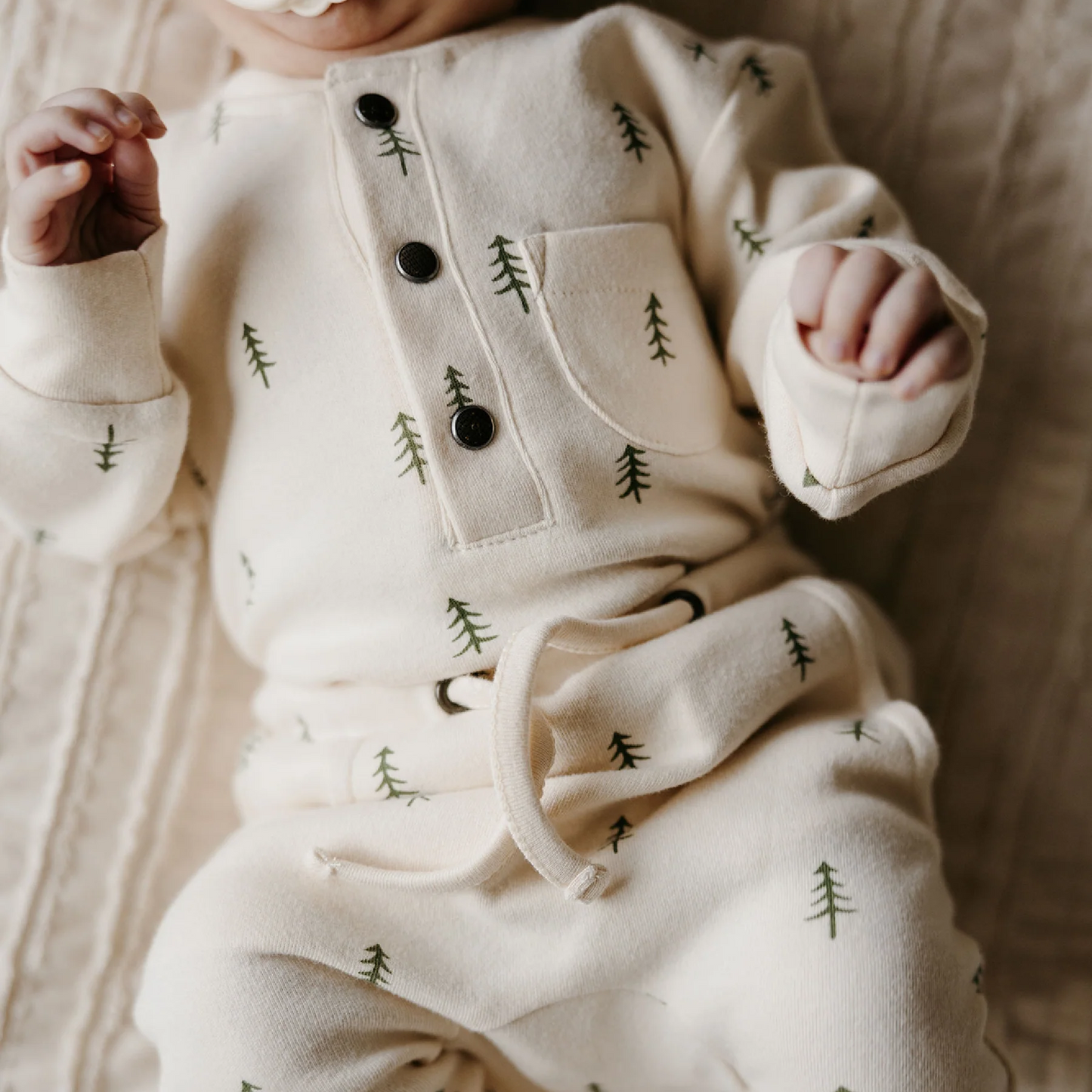 Buttercream Tree Henley & Jogger Set - L'ovedbaby