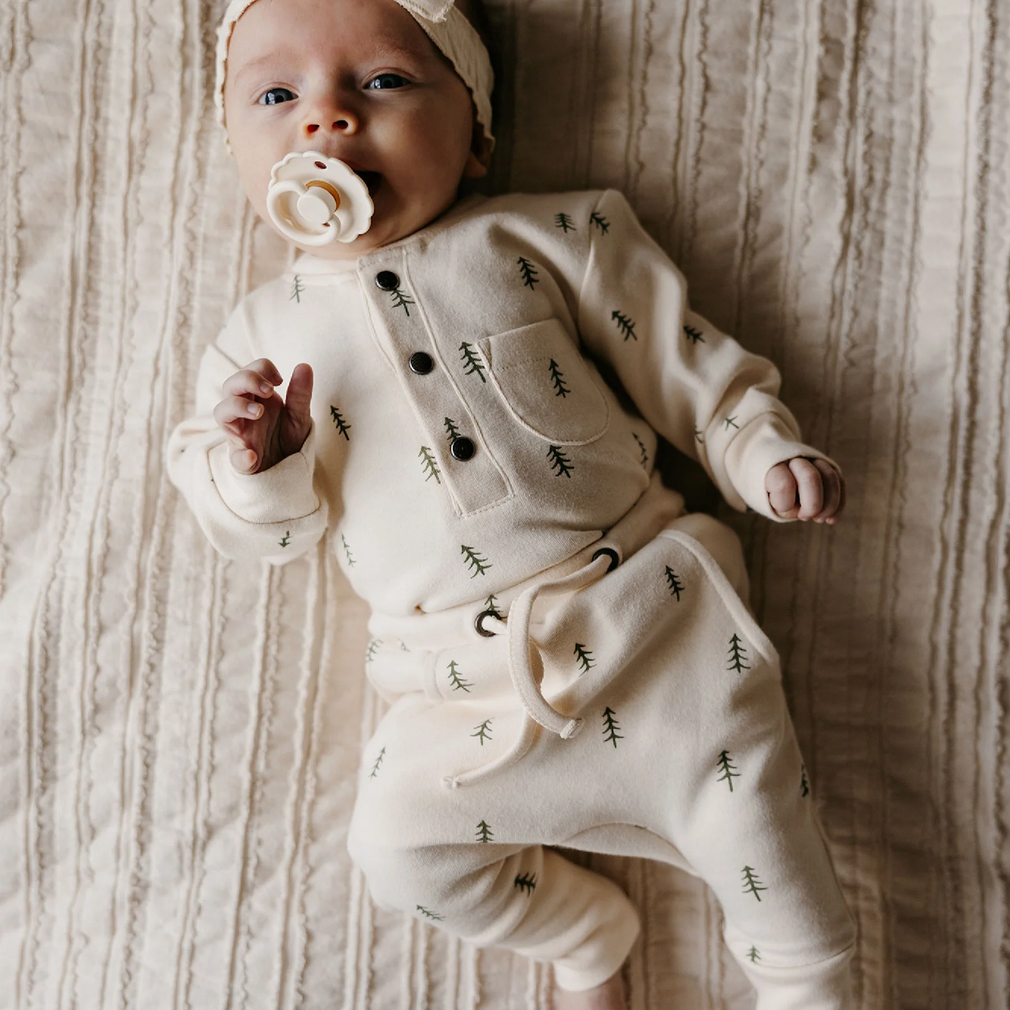 Buttercream Tree Henley & Jogger Set - L'ovedbaby