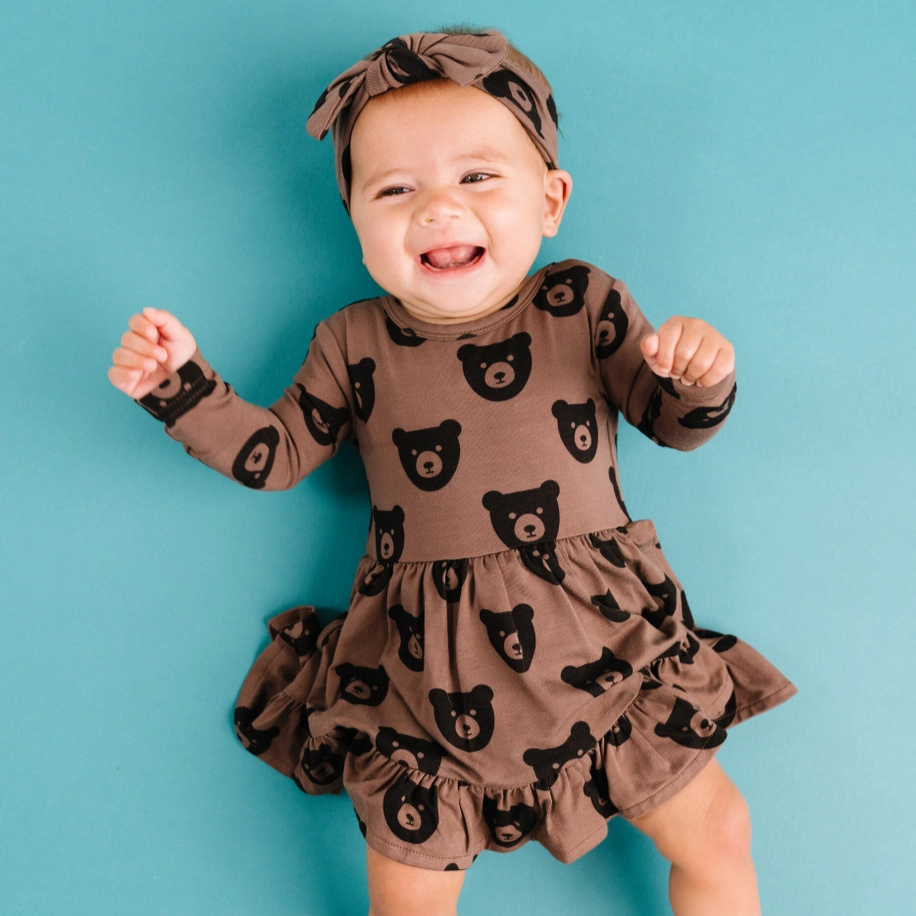Brown Bear Bodysuit Dress - Little One Shop