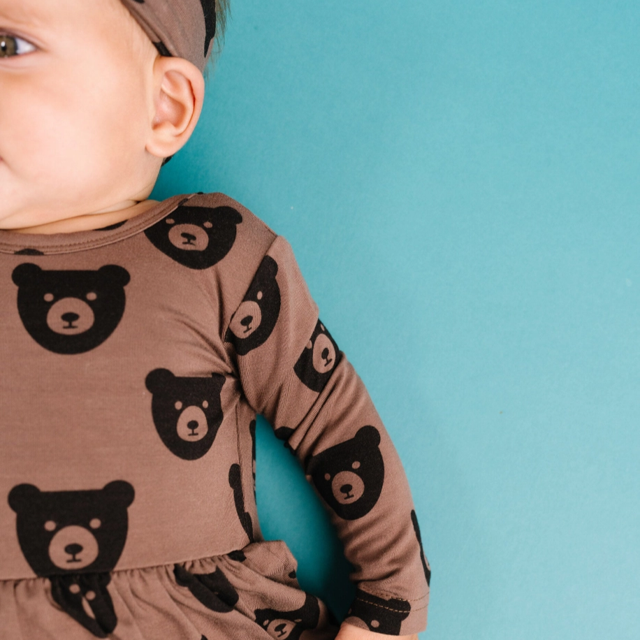 Brown Bear Bodysuit Dress - Little One Shop