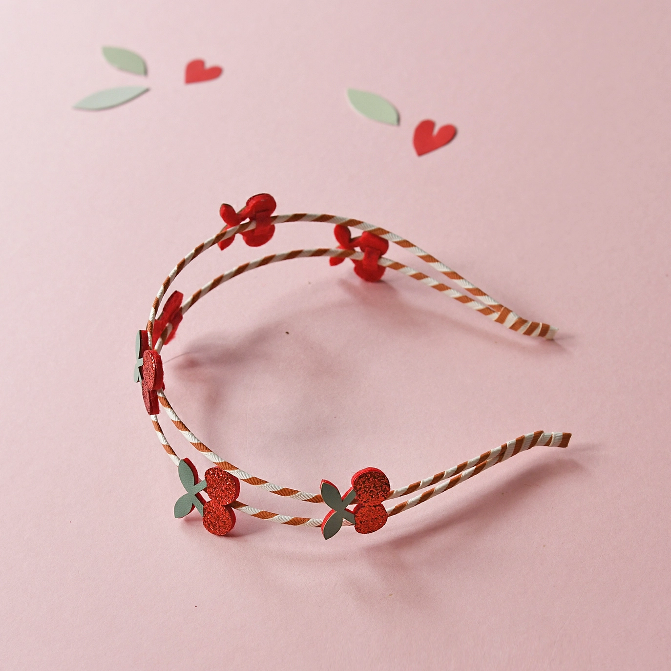 Stripy Cherry Double Headband - Rockahula